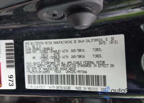 2022 Toyota Tacoma Trd Off Road из США, поврежденный, VIN 3TMAZ5CN1NM160553